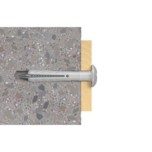 Fischer 50339, Screw & wall plug kit, Brick, Concrete, Pozidriv, PZ2, 40 mm, 6 mm
