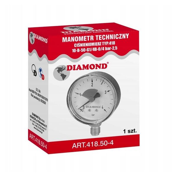 Diamond ciśnieniomierz TYP:418 63 mm ART.418.63-2,5.