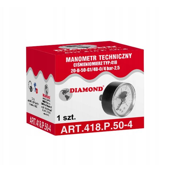 Diamond ciśnieniomierz TYP:418 63 mm ART.418-P.63-10.