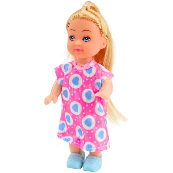 Zestaw Mini Laleczka Akcesoria Do Pielęgnacji Różowa Sukienka LEAN TOYS