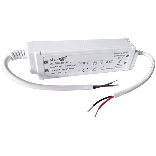 Τροφοδοτικό LED 60W 5A 12V DC IP67