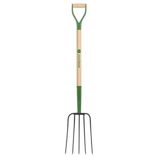 Sodo šakes su 5 virbais ir mediniu kotu 125cm John Deere®