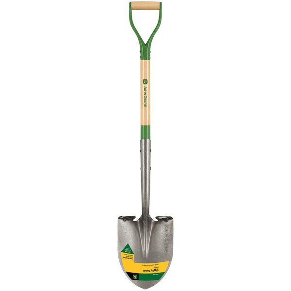 Apvalus kastuvas su mediniu kotu 113 cm ir plienine D formos rankena John Deere®