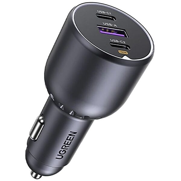 Ładowarka samochodowa UGREEN EC705, USB + 2x USB-C, 130W + kabel 1m 5A