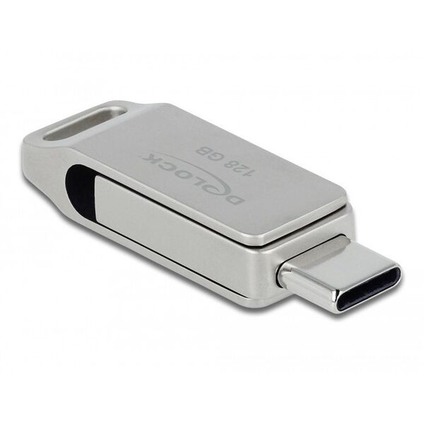 DeLOCK Pendrive USB-C + Typ-A 5 Gbps 128 GB - metalowa obudowa