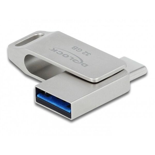 DeLOCK Pendrive USB-C + Typ-A 5 Gbps 32 GB - metalowa obudowa