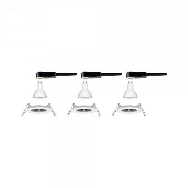 Σταθερό ενσωματωμένο φωτιστικό NOVA LED DIM σετ 3xGU10 6.5W 460lm 78mm 2700K IP44 230V λευκό ματ
