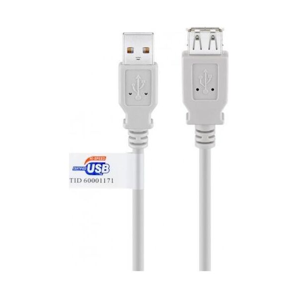 Kabel USB Goobay USB-A - USB-A 3 m Szary (JAB-853194)