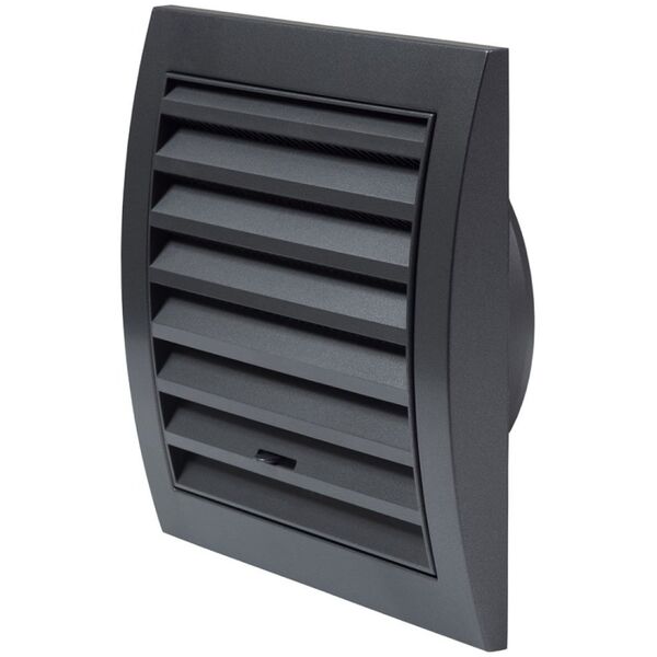 Πλαστική γρίλια εξαερισμού ND10RA, 148 x 153 mm, DN100, με κάλυμμα, ανθρακί χρώμα