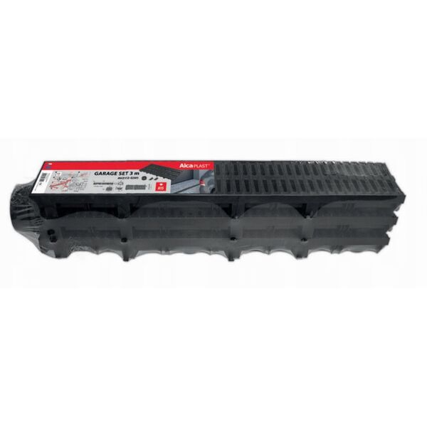 Garażowy set 3 m ruszt plastikowy (2× zaślepka, 1× gniazdo DN110)  rozmiar1000x137×60 mm - klasa obciązenia A15