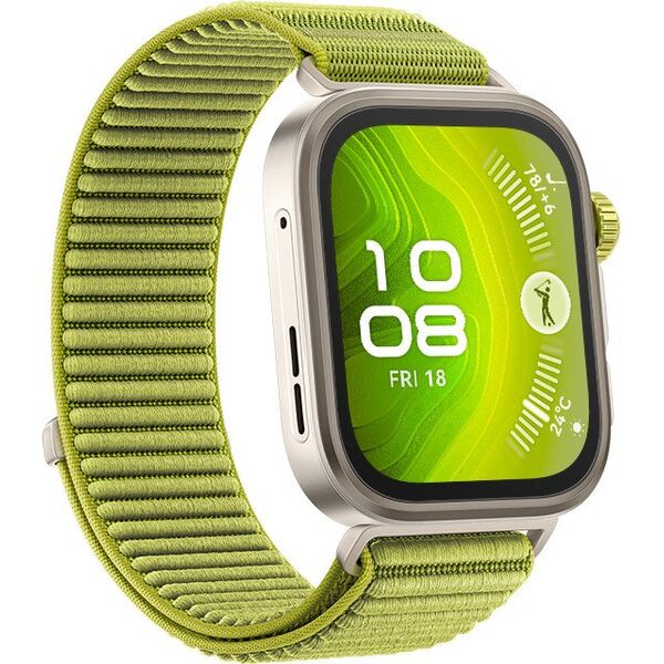 Huawei Watch FIT4 Pro, 3D Woven Žalias Strap, Titanium Body, Seiya-B29