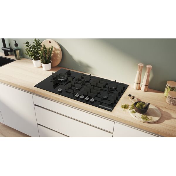 Bosch Serie 6 PPM9A6I40 płyta kuchenna Czarny Wbudowany 90 cm Gaz 5 stref(y)