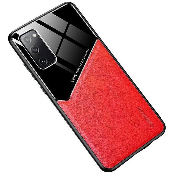 Θήκη Πλάτης Mocco Lens Leather για Apple iPhone 12 Κόκκινο