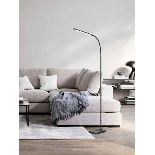 LED floor lamp G.LUX GD-UGNES-F, 9W, 3000-5000K, 800lm, dimmable, black color, 140cm