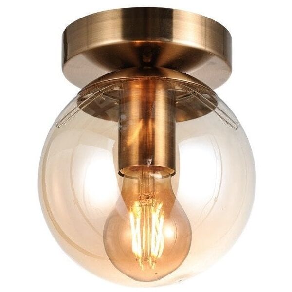 Φωτιστικό τοίχου Venti G.LUX GT-380-1C-AB, 1xE27, κεχριμπαρένιο χρώμα, ο15x17.5cm, κεχριμπαρένιο καπέλο