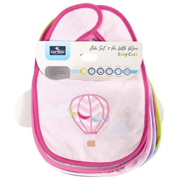 Αδιάβροχες σαλιάρες Velcro Pink, 7τμχ.