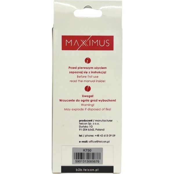 Bateria Maxximus BAT MAXXIMUS SONY ERICSSON K750 1000mAh Li-Ion BST-37