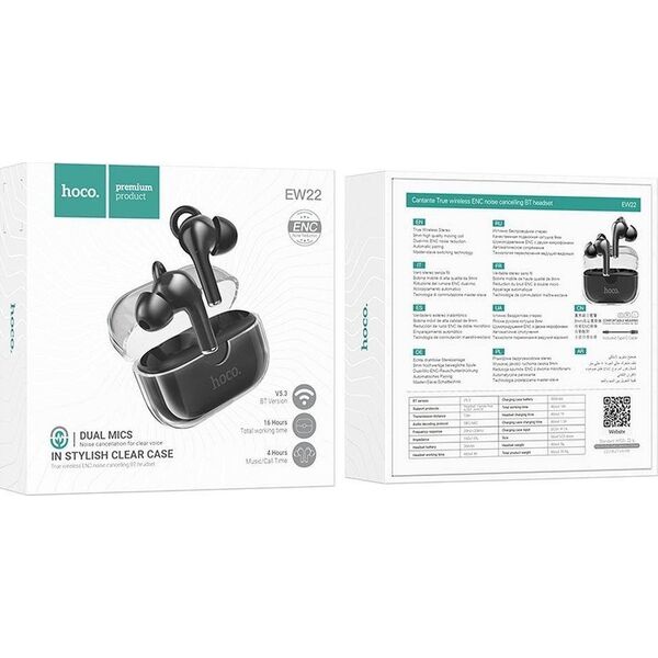 Słuchawki Hoco HOCO słuchawki bezprzewodowe bluetooth TWS ENC EW22 czarne