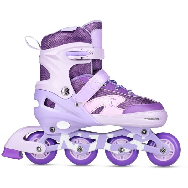 NA0189 ZESTAW LED ŁYŻWOROLKI OCHRANIACZE MOONBEAM FIOLETOWE ROZM. L(39-42) NILS EXTREME