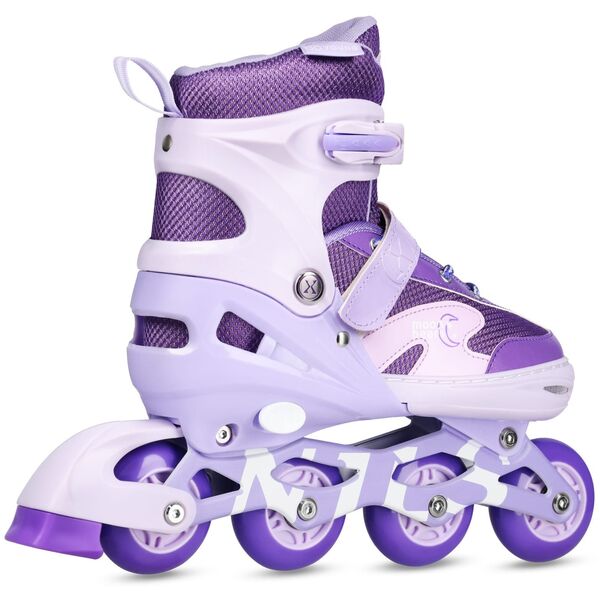 NA0189 ZESTAW LED ŁYŻWOROLKI OCHRANIACZE MOONBEAM FIOLETOWE ROZM. L(39-42) NILS EXTREME