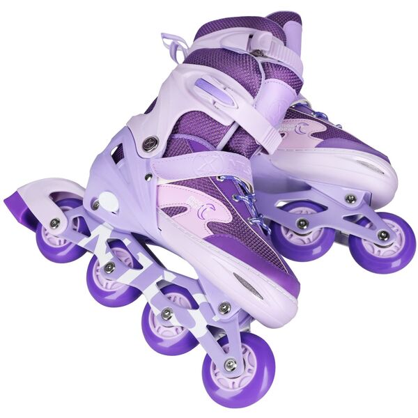 NA0189 ZESTAW LED ŁYŻWOROLKI OCHRANIACZE MOONBEAM FIOLETOWE ROZM. L(39-42) NILS EXTREME