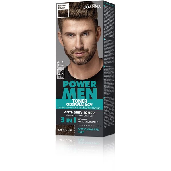 JOANNA Power Men Toner odsiwiający 04 Natural brown 80 g