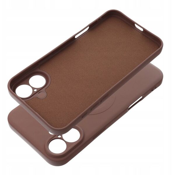 Θήκη SILICONE MAG COVER συμβατή με MagSafe για IPHONE 16 Plus καφέ