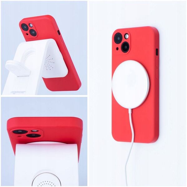Θήκη SILICONE MAG COVER συμβατή με MagSafe για SAMSUNG A16 κόκκινο
