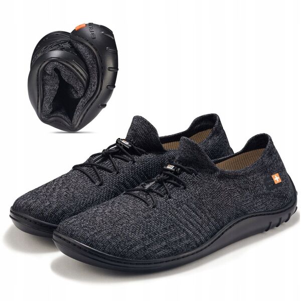 Ανδρικά παπούτσια Barefoot Merino γραφίτης/μαύρο 45