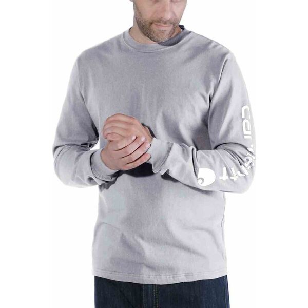 Carhartt Koszulka Carhartt Logo Long Sleeve Grey