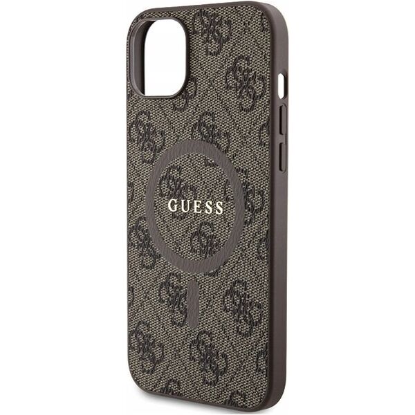 Guess Oryginalne Etui GUESS Hardcase GUHMP14SG4GFRW do iPhone 14 (Kompatybilny z Magsafe / 4G Ring classic logo / brązowy)