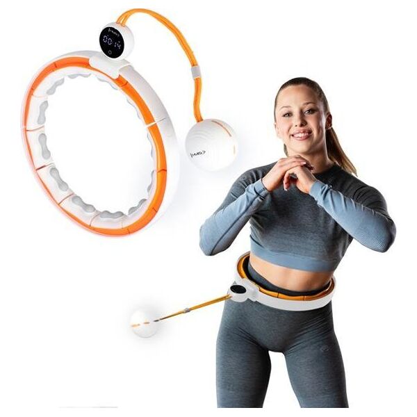 HMS HHM21 HULA HOP WHITE/ORANGE Z MAGNESAMI, WYPUSTKAMI TPE I OBCIĄŻNIKIEM + LICZNIK HMS