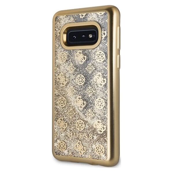 Guess Guess GUHCS10LPEOLGGO S10e G970 złoty /gold hard case 4G Peony Liquid Glitter uniwersalny