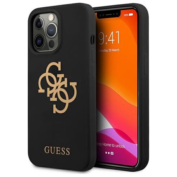 Guess Guess GUHCP13XLS4GGBK iPhone 13 Pro Max 6,7" czarny/black hard case Silicone 4G Logo