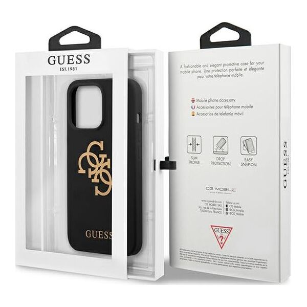 Guess Guess GUHCP13XLS4GGBK iPhone 13 Pro Max 6,7" czarny/black hard case Silicone 4G Logo
