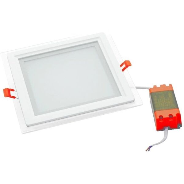 Ενσωματωμένο γυάλινο φωτιστικό LED VESTALIGHT, 4000 K, 18 W, 1347 lm, IP40, 20 x 20 cm