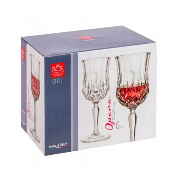 Κρυστάλλινα ποτήρια κρασιού RCR Opera Goblet, 230 ml, 6 τεμ.