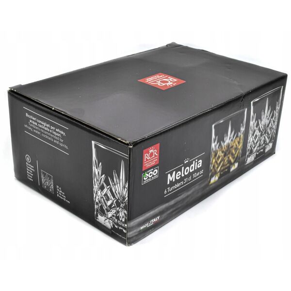 Ποτήρια ουίσκι κρυστάλλινα RCR MELODIA HB TUMBLER, 6 τεμ., 310 ml