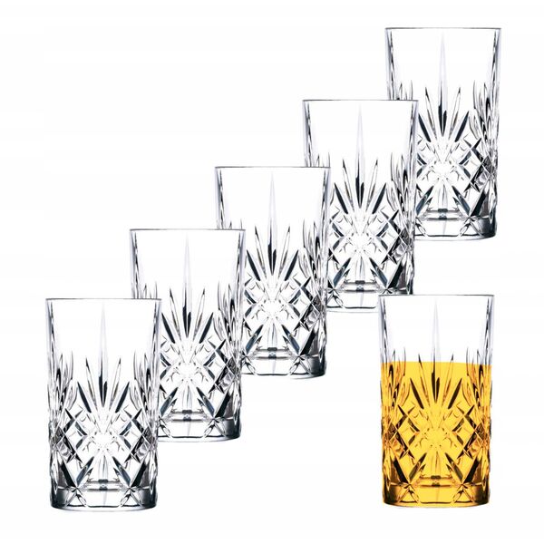 Ποτήρια κρυστάλλινα RCR MELODIA HB TUMBLER, ψηλά, 360 ml, 6 τεμ.