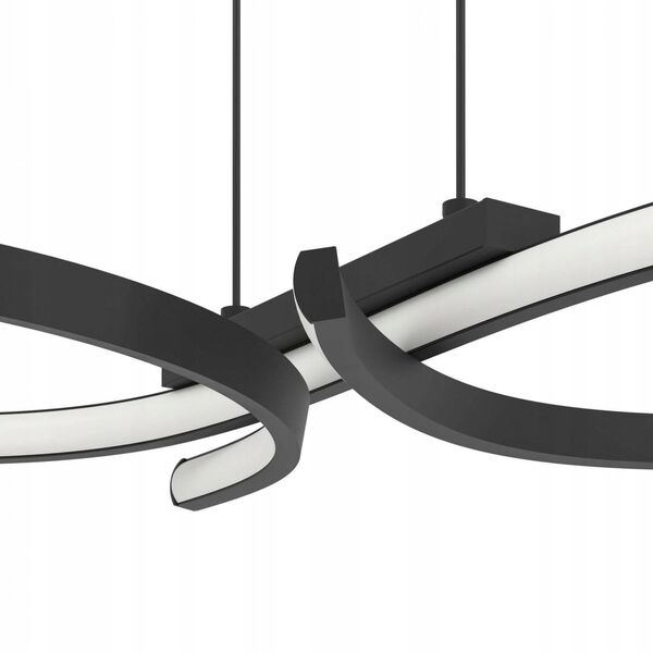 LED pendant lamp EGLO SERPINS, 21W, 3000K, 2500lm, black, 30x66x110cm