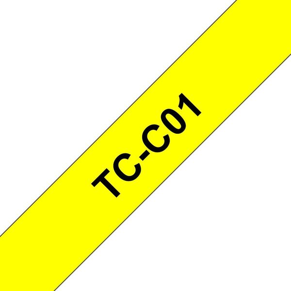 Schriftband TC-C01 (lam.) Schwarz auf Signalgelb 12mm x 6,7 m