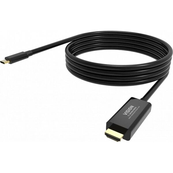 8K bei 60 Hz - USB-C 3.1 (m) zu DP 1.4 (m) - Aussendurchmesser 4,5 mm - 32 AWG - 2 m - schwarz