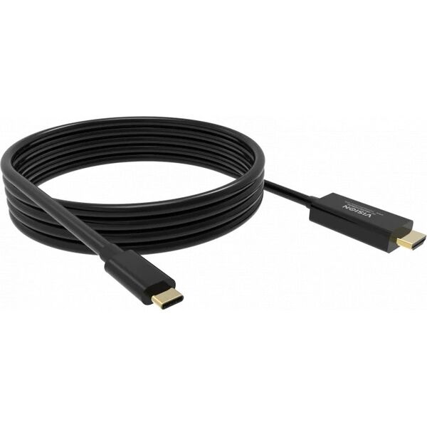 8K bei 60 Hz - USB-C 3.1 (m) zu DP 1.4 (m) - Aussendurchmesser 4,5 mm - 32 AWG - 2 m - schwarz
