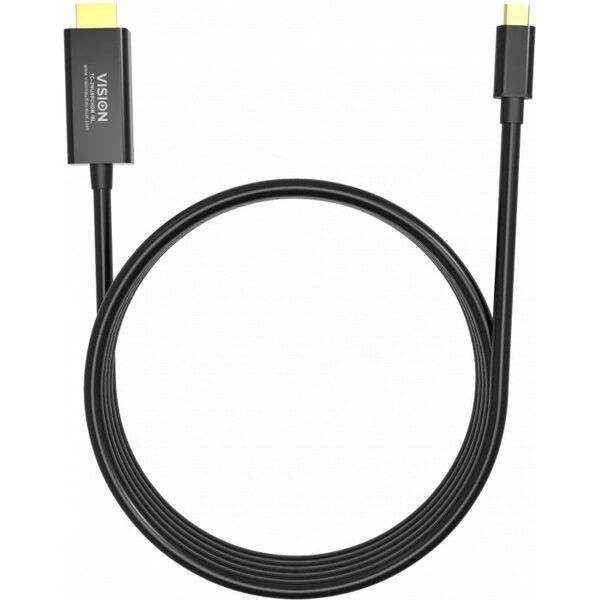 8K bei 60 Hz - USB-C 3.1 (m) zu DP 1.4 (m) - Aussendurchmesser 4,5 mm - 32 AWG - 2 m - schwarz
