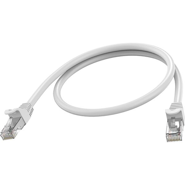 RJ45 (m) zu RJ45 (m) - STP geschirmtes Twisted-Pair - CAT 6a - 10 Gbps - 24 AWG - mit Knickschutz - 50 cm - weiss