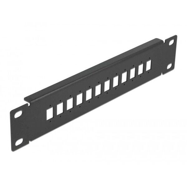 Delock 10 Zoll LWL Patchpanel 12 Port fur SC Simplex / LC Duplex 1 HE schwarz