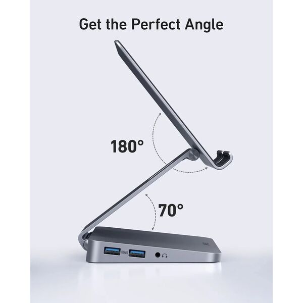 Anker 551 USB-C Hub (8-in-1, iPad/Tablet Stand ) - Gray