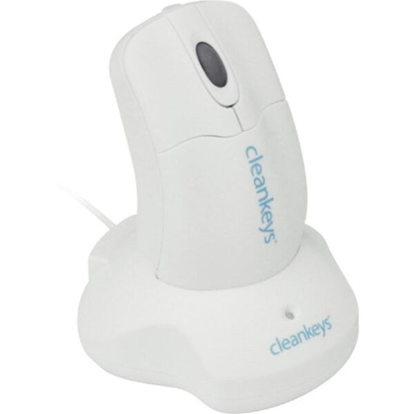 GETT Cleankeys CKM2W Plastik Scroll Maus kabellos Funk 2,4 MHz IP68 wasserdicht desinfizierbar optisch USB Farbe: weiss