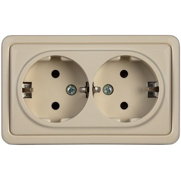SURFACE MOUNTED DOUBLE SOCKET WITH EARTH