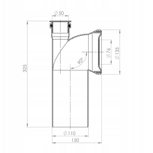 TOILET ELBOW 767 110/45/50 WHITE